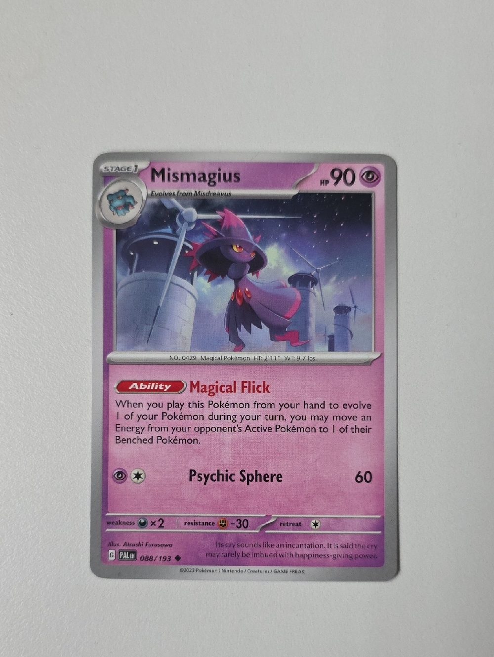 Pokemon Mismagius Trading Card - Pink & Purple